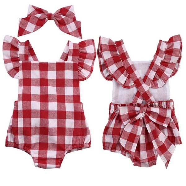 

red color cute newborn baby girl cotton bowknot clothes bodysuit romper jumpsuit outfit set drop shipped st05, White