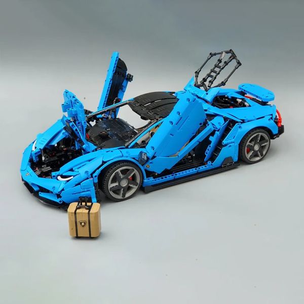 

moc block c61041 high-tech series blue supercar racing car 3842pcs building blocks bricks education toys gift for child moc-39933