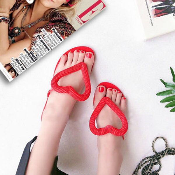 

2020 summer new wear non-slip sweet cute wind jelly clip toe love beach flip-flops women, Black