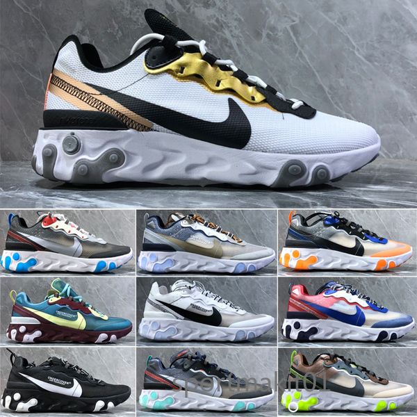 

undercover x upcoming air react element 87 pack white sneakers brand men women trainer men women running shoes zapatos ht6nc