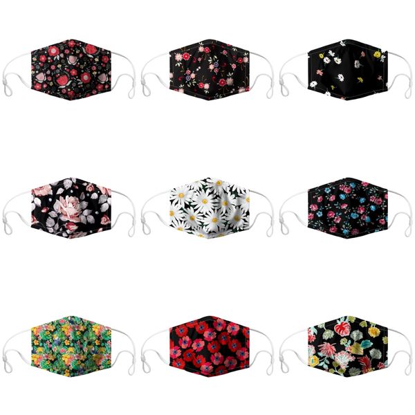 

lack face mask skull personality face masks dustproof fashion printing ice silk fabric can e washed masks#383, Black