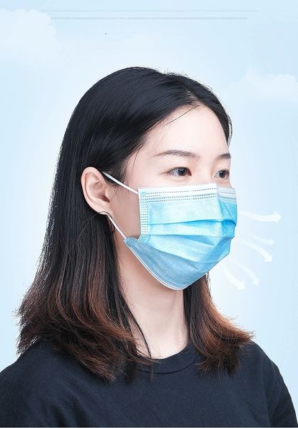

Wholesale disposable mask three-layer dust-proof, anti haze and breathable mask with melt blown fabric disposable non-woven fabric mask