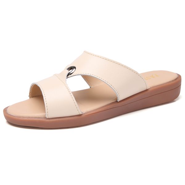 

35-41 korean version of the flat bottom casual sandals and slippers female anti-skid women's shoes summer new leather slippers, Black