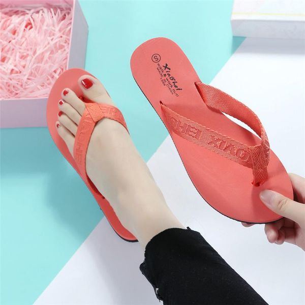 

women slipper shoes summer women's sandals anti-skid flip flops flat bottomed light shoe casual beach walk slippers, Black