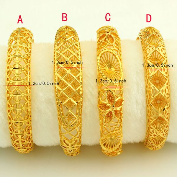 

new arrival dubai gold bangles women men 24k gold color bangles&bracelet african/ethiopian/arab/kenya/middle east wedding gifts, Black
