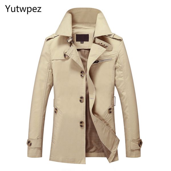 

yutwpez new men autumn jacket fashion british style brand clothing windbreaker warm jacket coat male outerwear coat, Black;brown