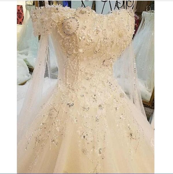

2020 off shoulder lace appliques with wrap wedding dresses beaded crystals bridal dresses tiered skirts fashion formal vestidos de marriage, White