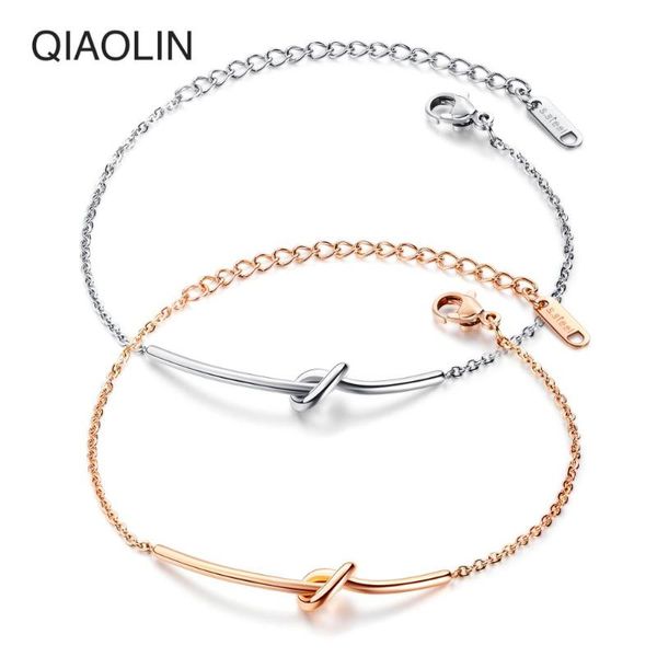 

fashion stainless steel trendy round circular knot fashion bangle bracelet for women elegant sliver and rose gold jewelry, Black