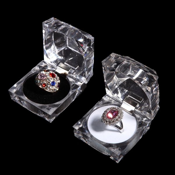

20pcs/lot jewelry packaging displays gifts boxes 3.7*3.7cm for rings earrings black wholesale price organizer box t200808, Black;white