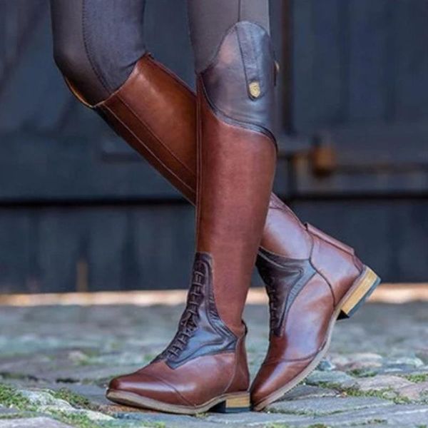 

boots doratasia retro women designer buckle shoes 2021 spring fashion brand round toe mid calf low heel, Black