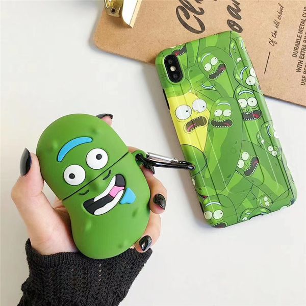 

Fashion airpods case creative cartoon funny cucumber wireless bluetooth silicone protective cover anti-fall shell airpods 1/2case-