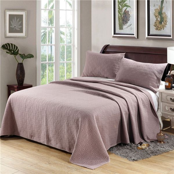 

american style solid color pure cotton twill patchwork quilt full  king size 3pcs air condition quilt/bed cover/bedspread h