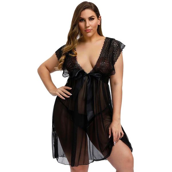 

seductions clothing lingerie fat size lingerie cross-border ladies fun dress fat lingerie red black, Black;red