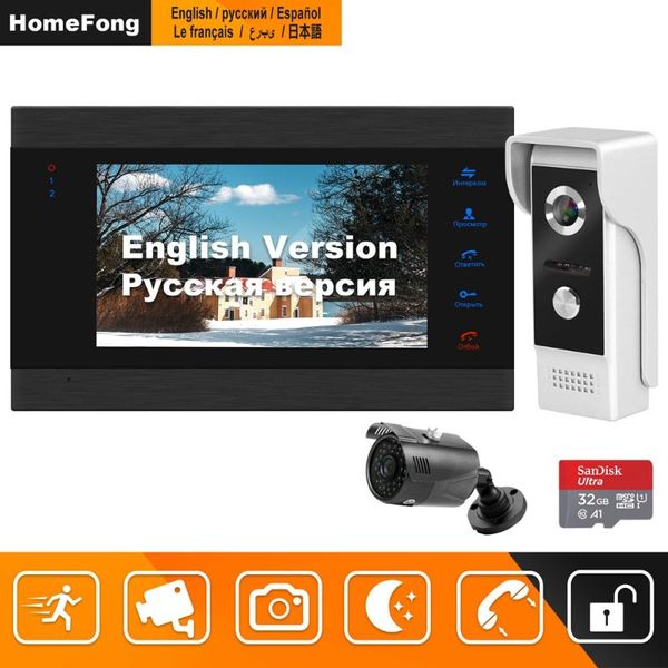 

video door phones homefong wired intercom with camera infrared night vision support motion detect recording home security system kits
