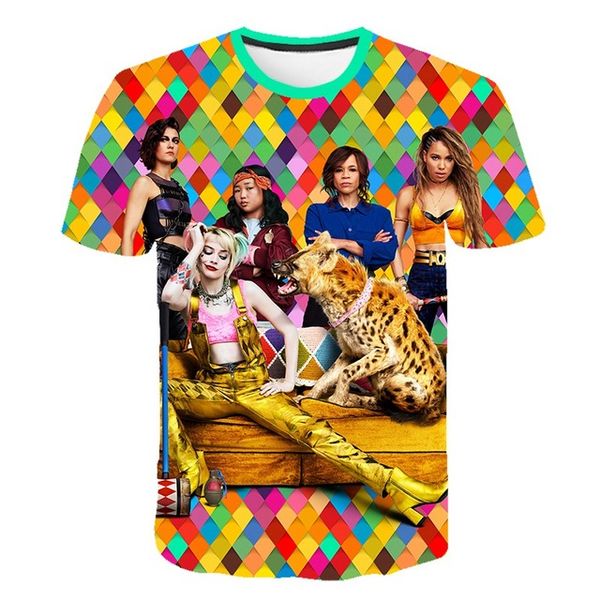 

new female clown 3d cartoon harley quinn movie suicide squad 3d print shirts anime funny kawaii men clothing
