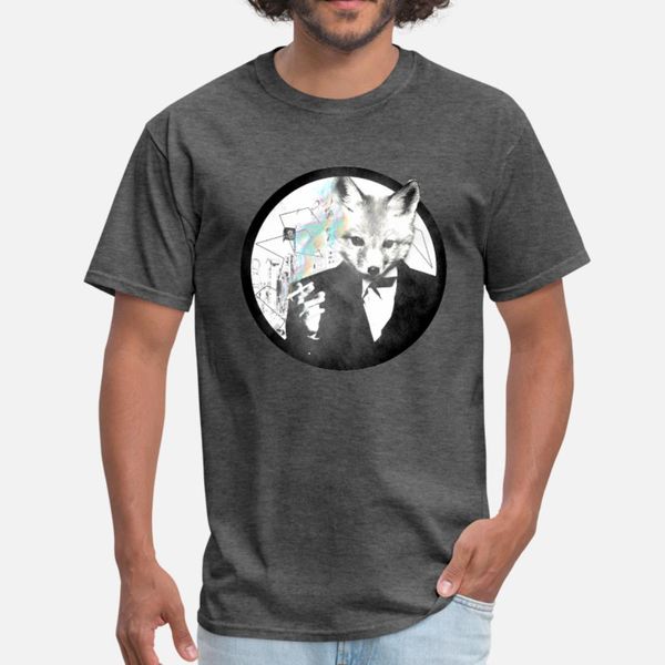

smoking fox women t shirt men customized tee shirt round neck vintage sunlight building spring novelty shirt