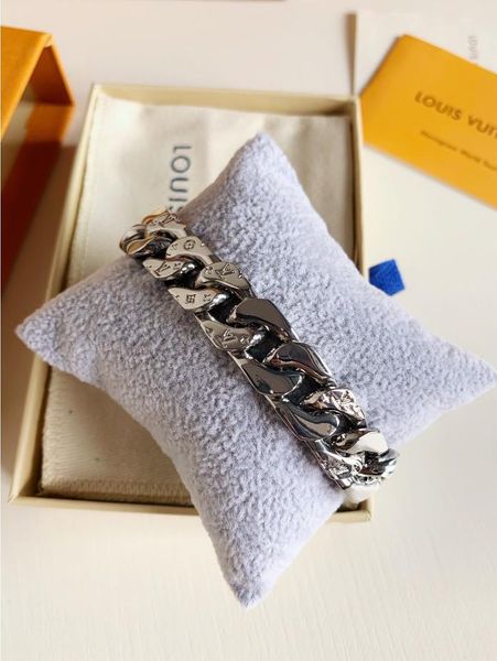 

men women 316l titanium steel engrave four leaf flower colored enamel 18k gold thick chain links patches bracelets with box v02, Black