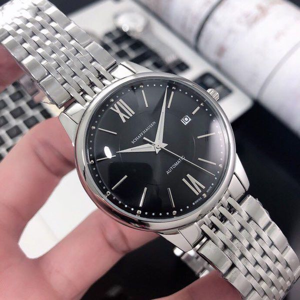 

luxury business mens watch 40mm 2019 mechanical movement man watches type 316 stainless steel strap sz, Slivery;brown