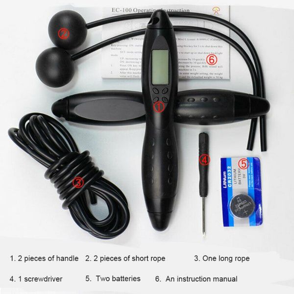 

jump ropes digital rope counting calorie fitness sport workout excercise weighted gym equipment #g3