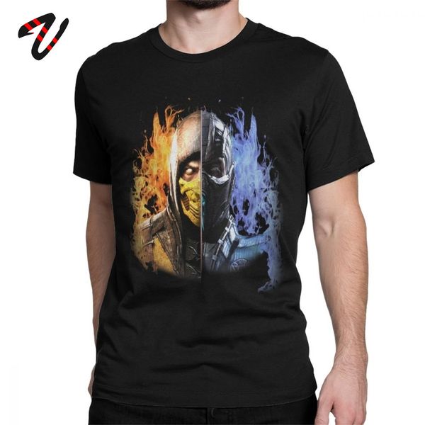 

men tshirt mortal kombat x tees scorpion vs sub zero clothes mkx liu kang fashion cotton t-shirts popular fighting game t shirt