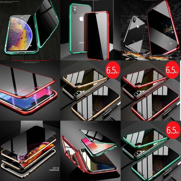 

case 2020 metal coque privacy magnetic xr antispy 6 8 iphone phone tempered plus pro xs x se 7 max cover for magnet glass 11 360 qzmmm