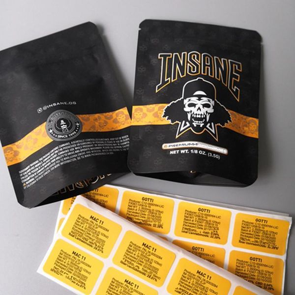 

3.5g bag dhl packaging for bags vaporizer herb zipper smell dry bag vape insane proof mylar hj2009 smfzp