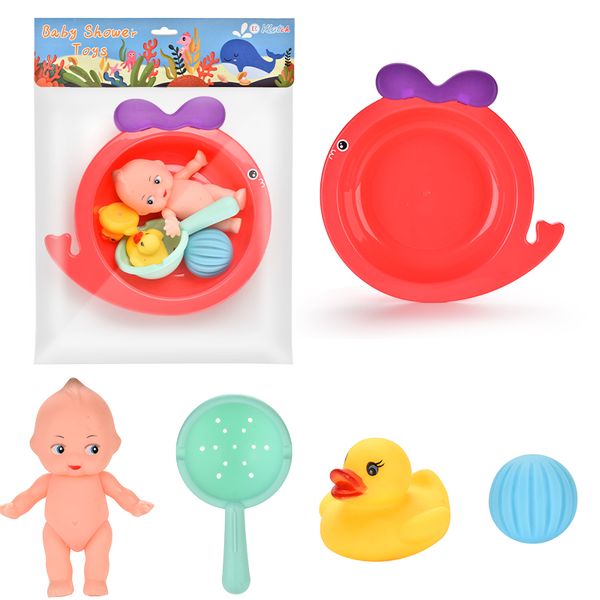 

cartoon shower toys cute little doll duck bathing bathtub play water baby swimming toddler toys for kids