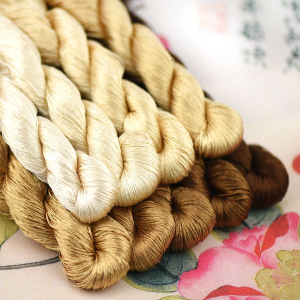 

1pcs/400m silk embroidery thread / 100% silk thread /hand embroidery embroider cross stitch/yellowish-brown/9 pure colors, Black;white