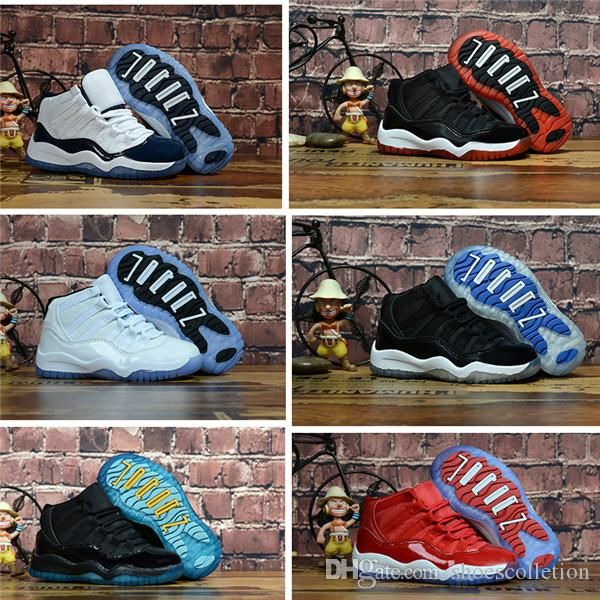 

2019 bred xi 11s kids basketball shoes gym red infan &children toddler gamma blue concord 11 trainers boy girl tn sneakers space jam, Black