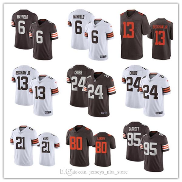 

Mens Cleveland Brown 6 Baker Mayfield Denzel Ward 80 Jarvis Landry 95 Myles Garrett 24 Nick Chubb 13 Odell Beckham Jr Football Jerseys