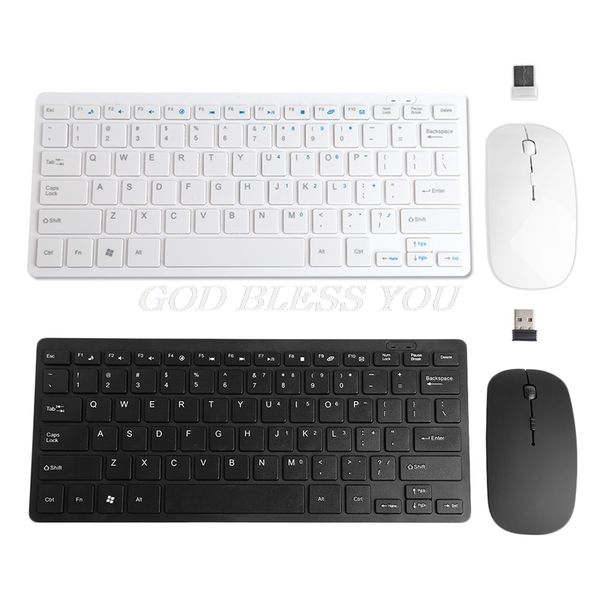 

wireless 2.4ghz mini keyboard ultra-thin mouse combo set for desk lap drop shipping