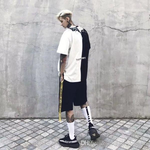 

homme tees fashion style casual apparel couple clothing mens summer designer tshirts bat print crew neck short sleeve, White;black