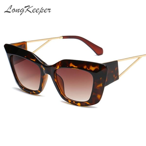 

longkeeper brand thick frame cat eye sunglasses women vintage square shades ladies fashion sun glasses female gradient okulary, White;black