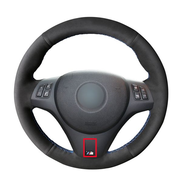 

diy black suede leather car steering wheel cover for bmw m sport m3 e90 e91 e92 e93 e87 e81 e82 e88 x1 e84