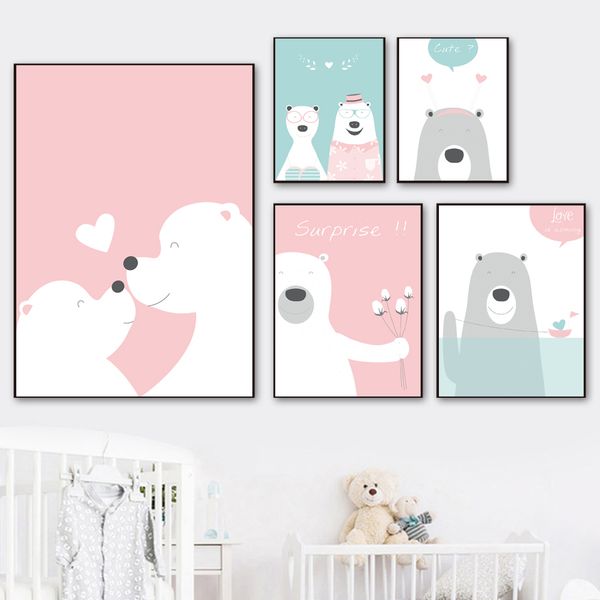 

bear balloon ship nursery wall art canvas painting nordic posters and prints wall pictures kids room scandinavian home decor