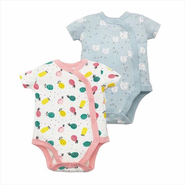 

newborn baby bodysuits short sleevele baby clothes 100% cotton cartoon baby jumpsuit o neck 0 24m clothing infant, Blue