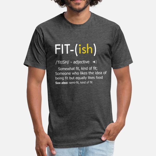 

fit ish definition funny exercise workout gym t shirt men personalized tee shirt round collar basic solid loose new fashion spring autumn