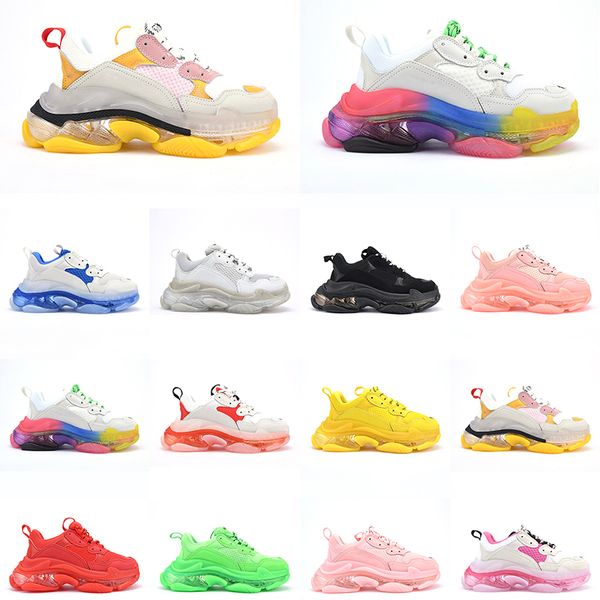 

triple s outdoor womens shoes clear bubble midsole triple black white green red men women sneakers platform mens trainers size 36-45