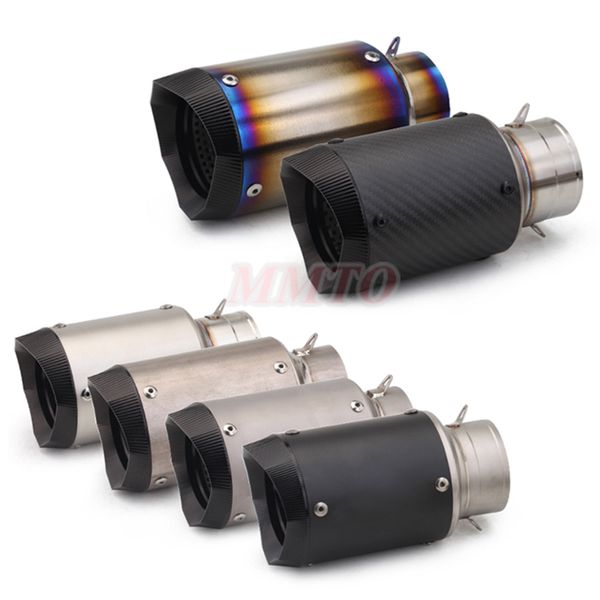 

echappement escape moto 60mm motorcycle exhaust muffler pipe titanium alloy pitbike for austin racing pipe s1000rr k6 k7 k8 z800