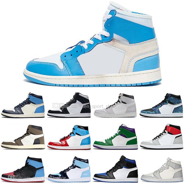 

1 high racerl blue obsidian fearless unc mens basketball shoes tie dye 1s smoke grey royal toe shattered backboard men women sports sneakers