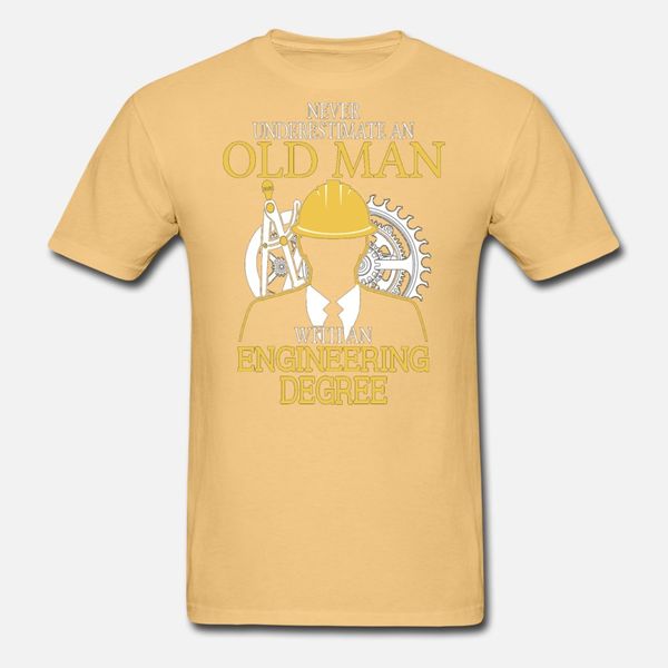 

never underestimate old man engineering degree t shirt men printing tee shirt crew neck slim crazy casual spring vintage shirt