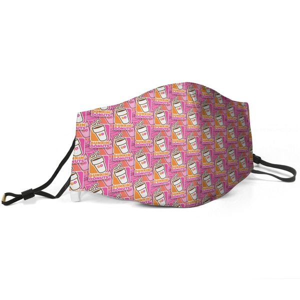 

women men face mask dust mask muffle dunkin donuts coffee pink printed with adjustable ear hookbud light blue, Silver
