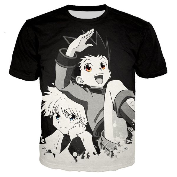

anime killua hard rock hunter x hunter man 3d print shirts hippie comics graphic men clothing