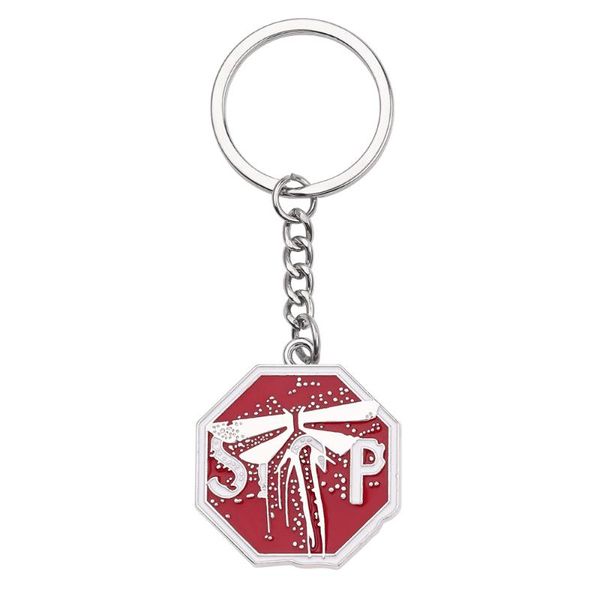 

the last of us part ii keychains firefly logo red badges pendant keyring chain key holders cool cosplay jewelry gifts women men, Silver