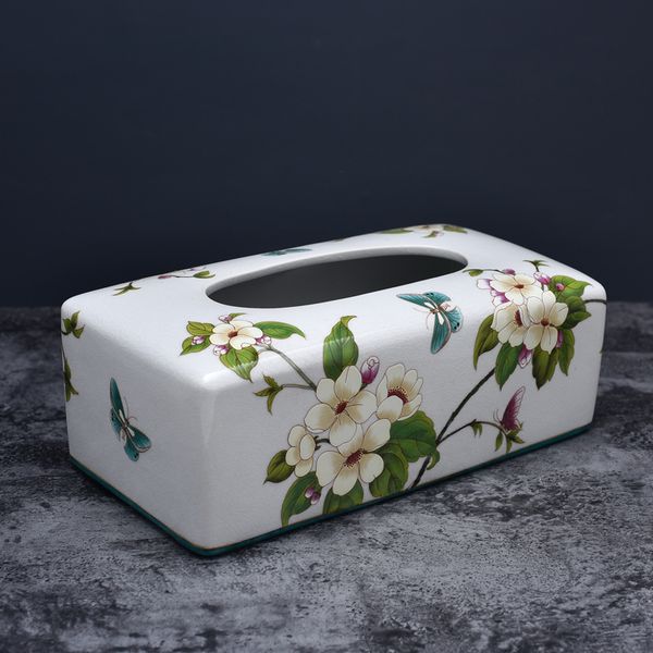 

american ceramic handmade painted tissue box minimalist coffee table dining table decoration european luxury living room drawer