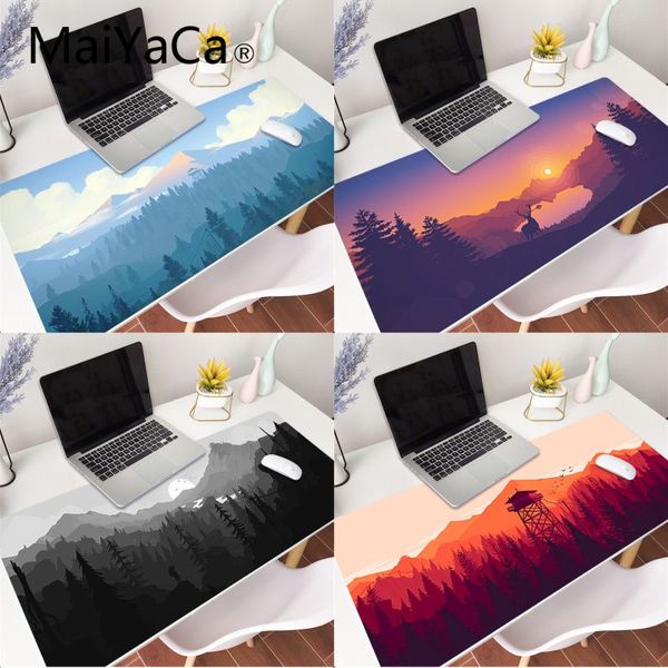 MaiYaCa Deep forest firewatch Laptop Gamer Mousepad Gaming Mouse Pad Large Locking Edge Keyboard 70x30 cm Deak Mat per Cs Go