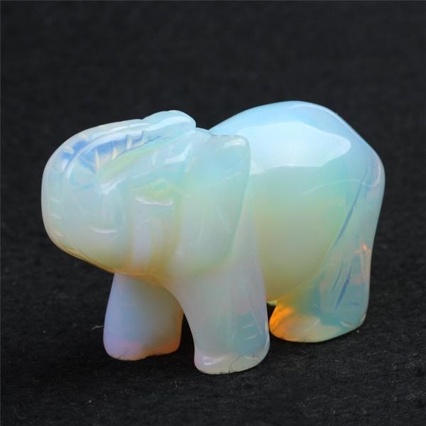 

carving stones opal crystal elephant healing craft quartz longevity stone carved figurine 3inch chakra shipping reiki ce2007 lyyai