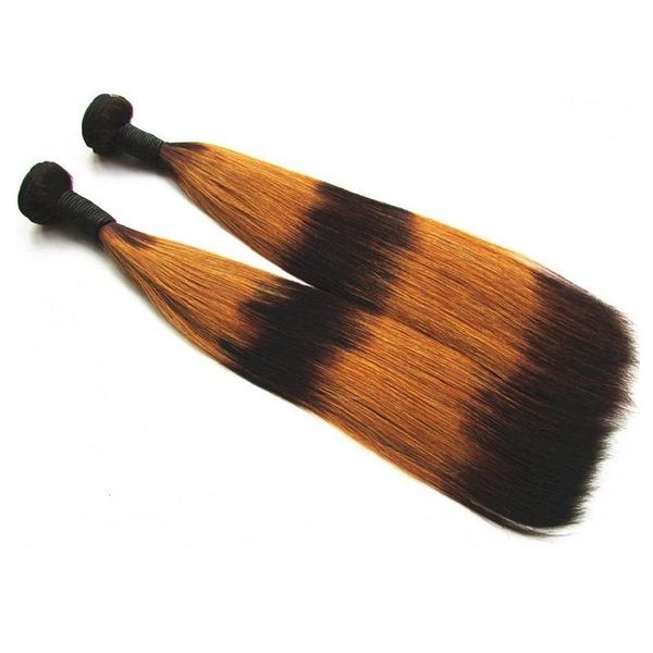 

factory hair products clearance double drawn brazilian virgin human hair bundles weaves straight 2 pcs 200g lot color#3/30/3/30/3, Black