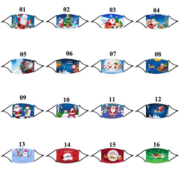 

christmas face mask santa clause elk men women mouth mask with 1 filter xmas fashion dust party mask