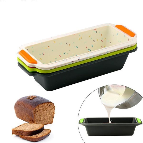 Прямоугольная силиконовая Хлеб Пан Mold Тост Хлеб Mold Cake Tray Long Square Cake Mold выпекание антипригарным выпечки инструменты